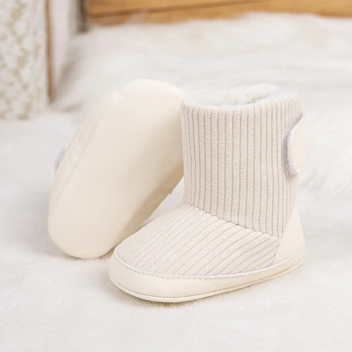 Pink Fleece-Lined Toddler Boots with Velcro