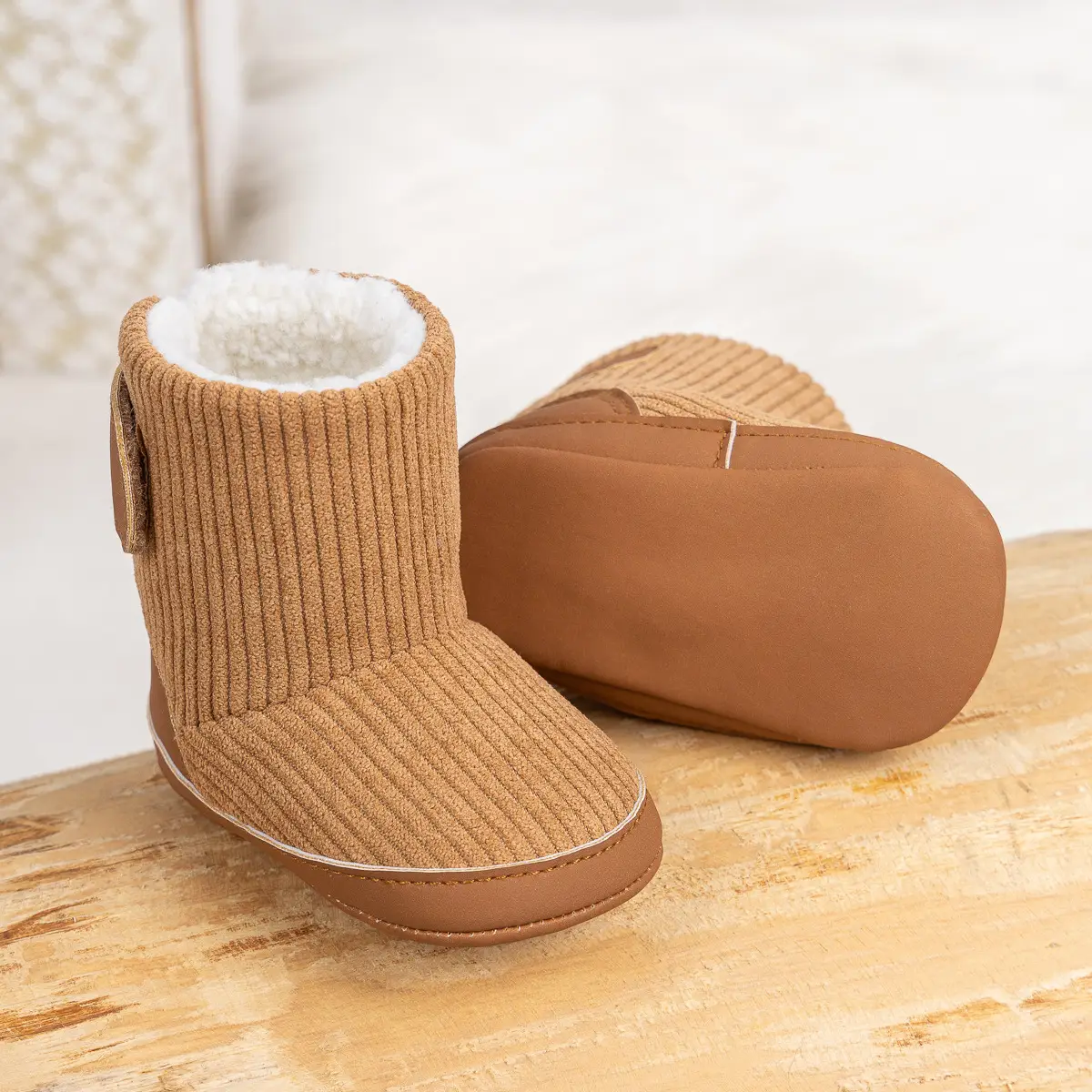 Pink Fleece-Lined Toddler Boots with Velcro