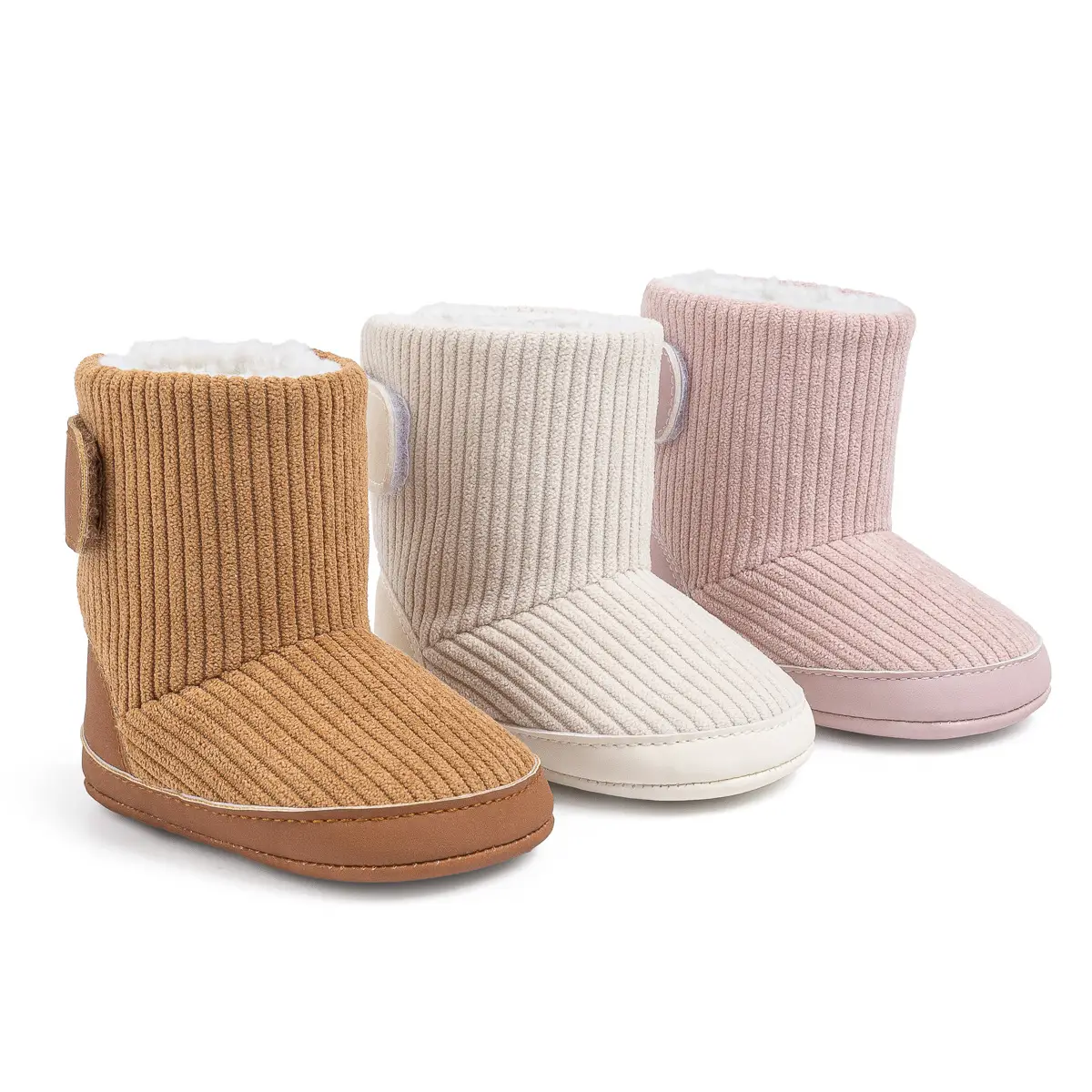Pink Fleece-Lined Toddler Boots with Velcro