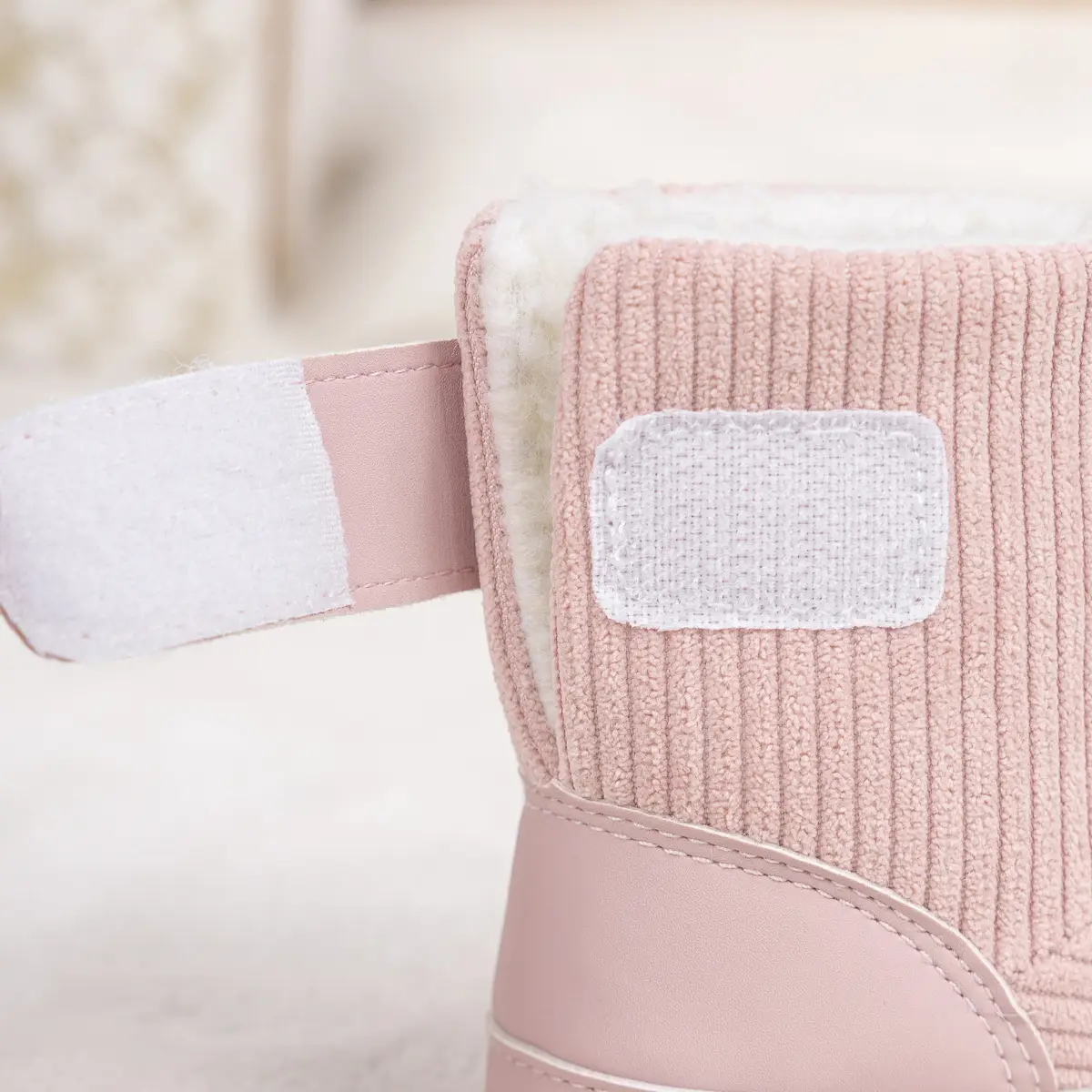 Pink Fleece-Lined Toddler Boots with Velcro — feature 15