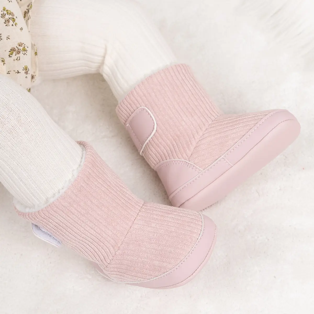 Pink Fleece-Lined Toddler Boots with Velcro — feature 16