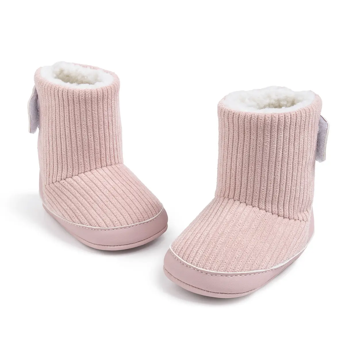 Pink Fleece-Lined Toddler Boots with Velcro — feature 17