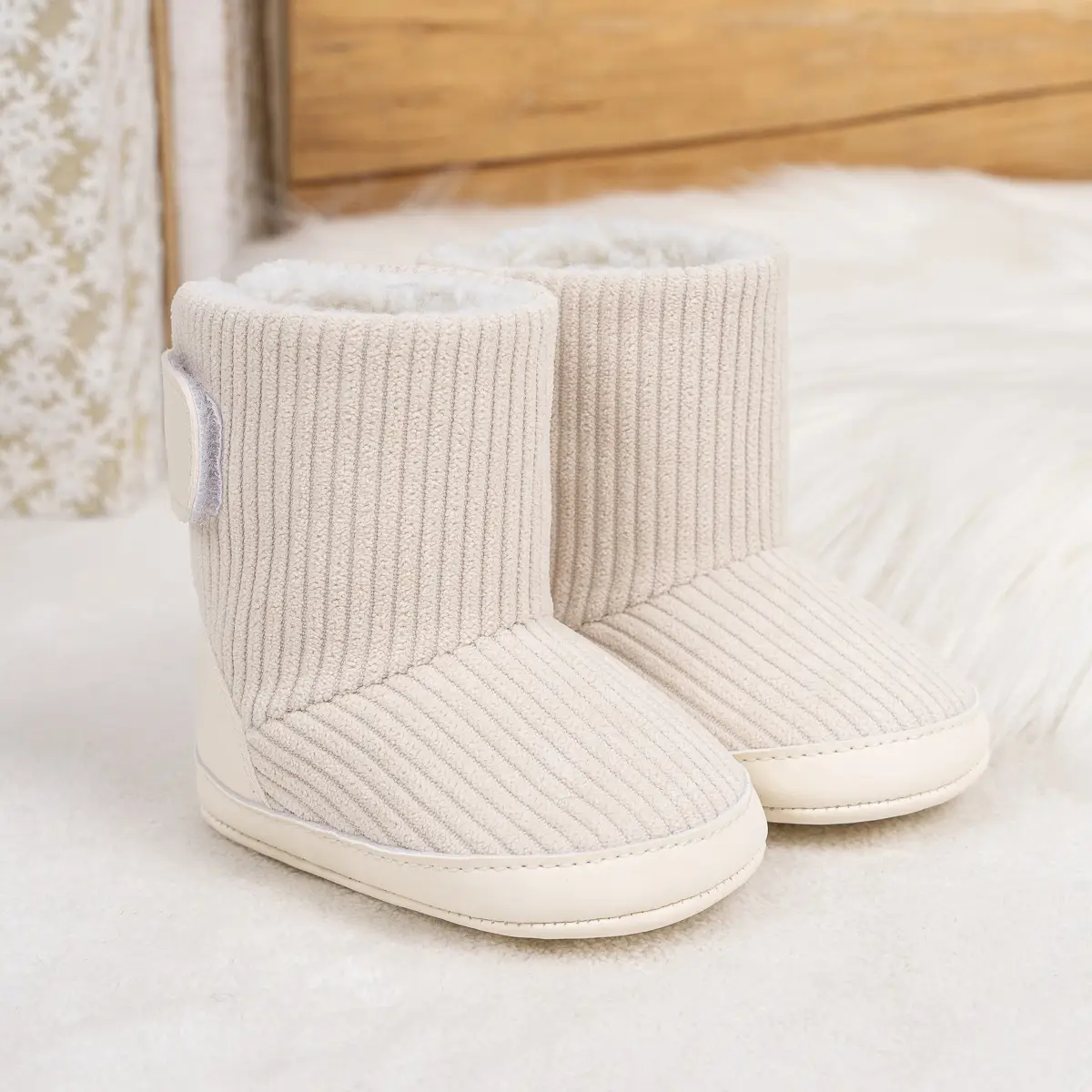 Pink Fleece-Lined Toddler Boots with Velcro — feature 18