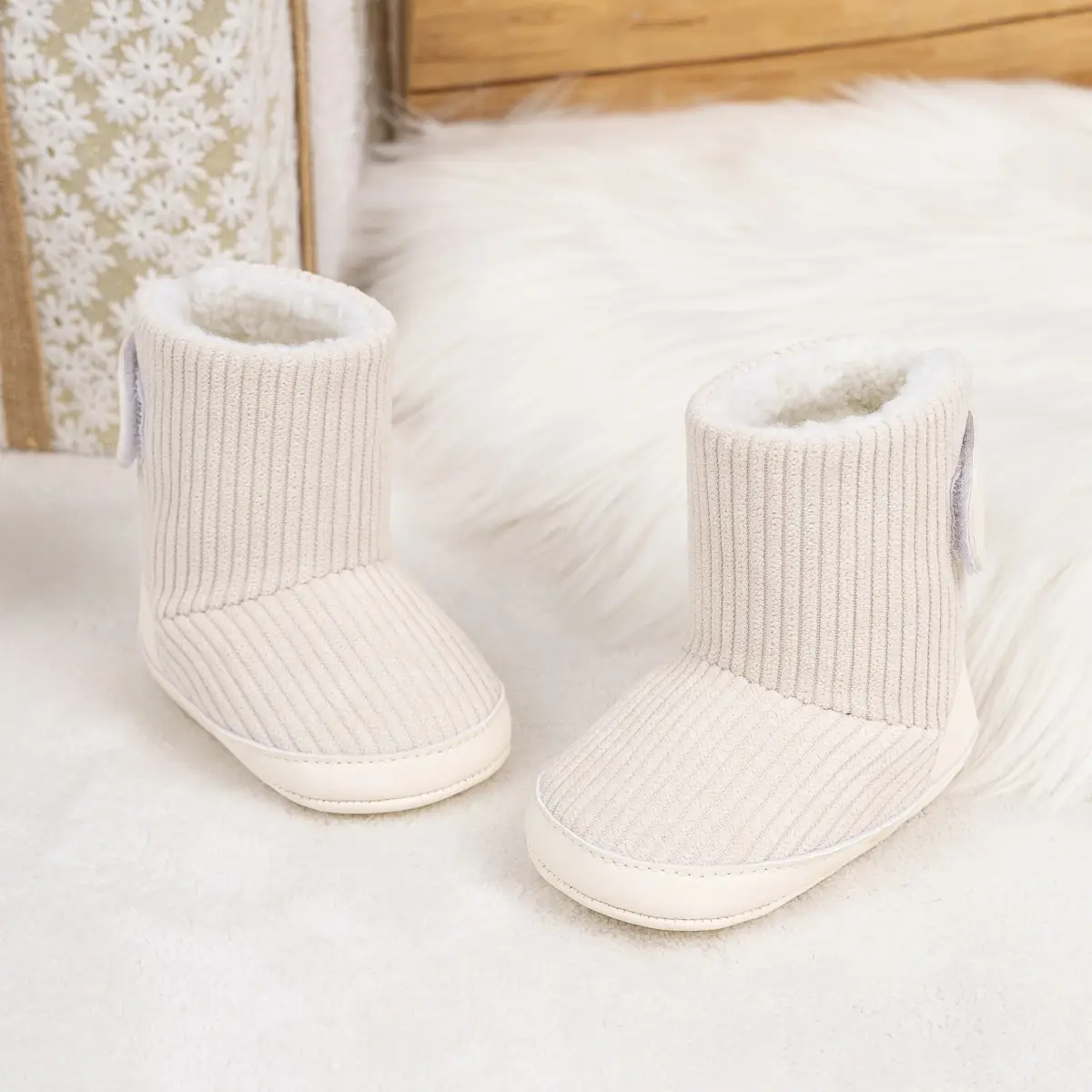 Pink Fleece-Lined Toddler Boots with Velcro — feature 20
