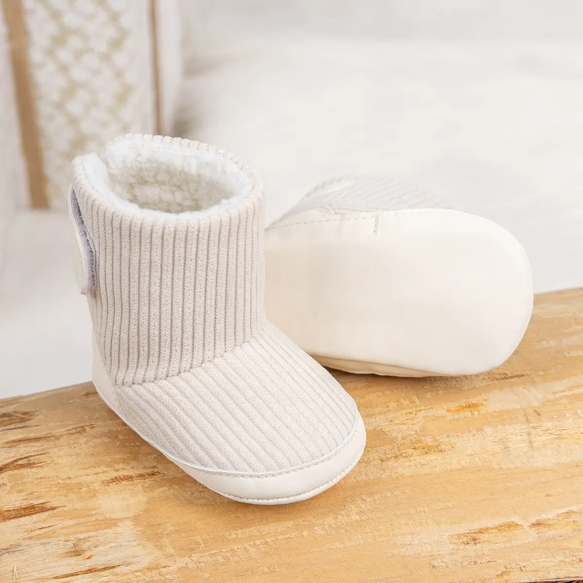 Pink Fleece-Lined Toddler Boots with Velcro — feature 22