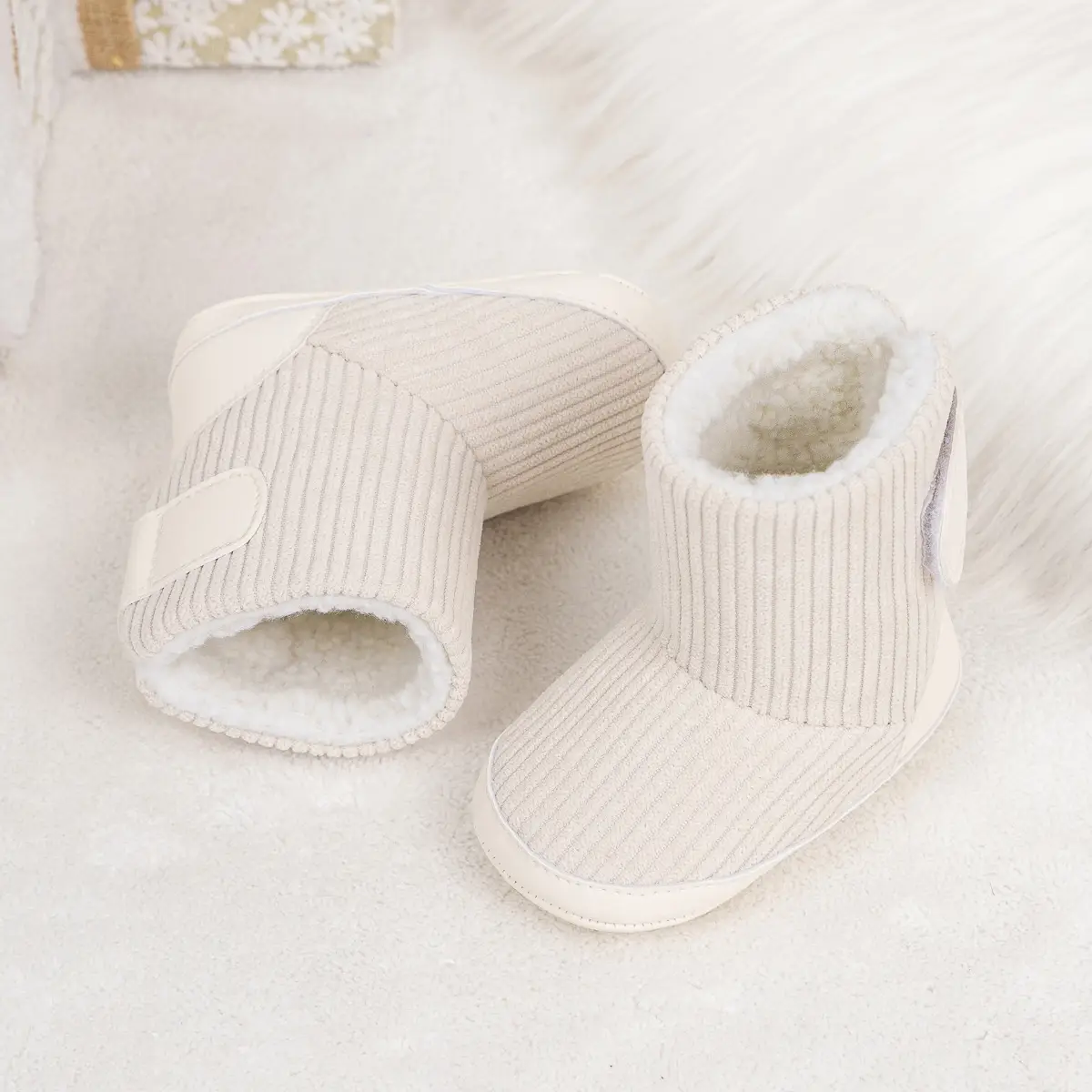 Pink Fleece-Lined Toddler Boots with Velcro — feature 23