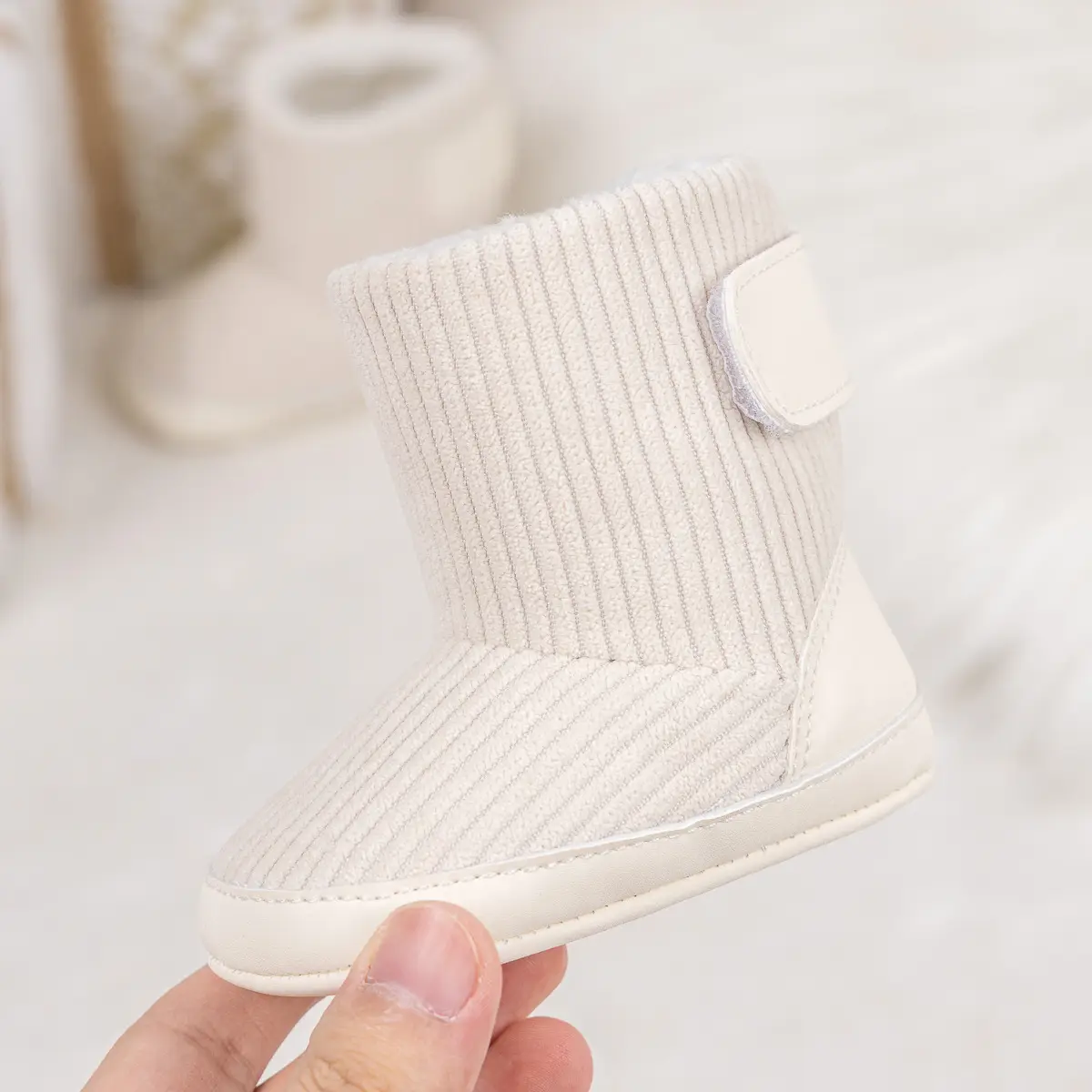 Pink Fleece-Lined Toddler Boots with Velcro — feature 24