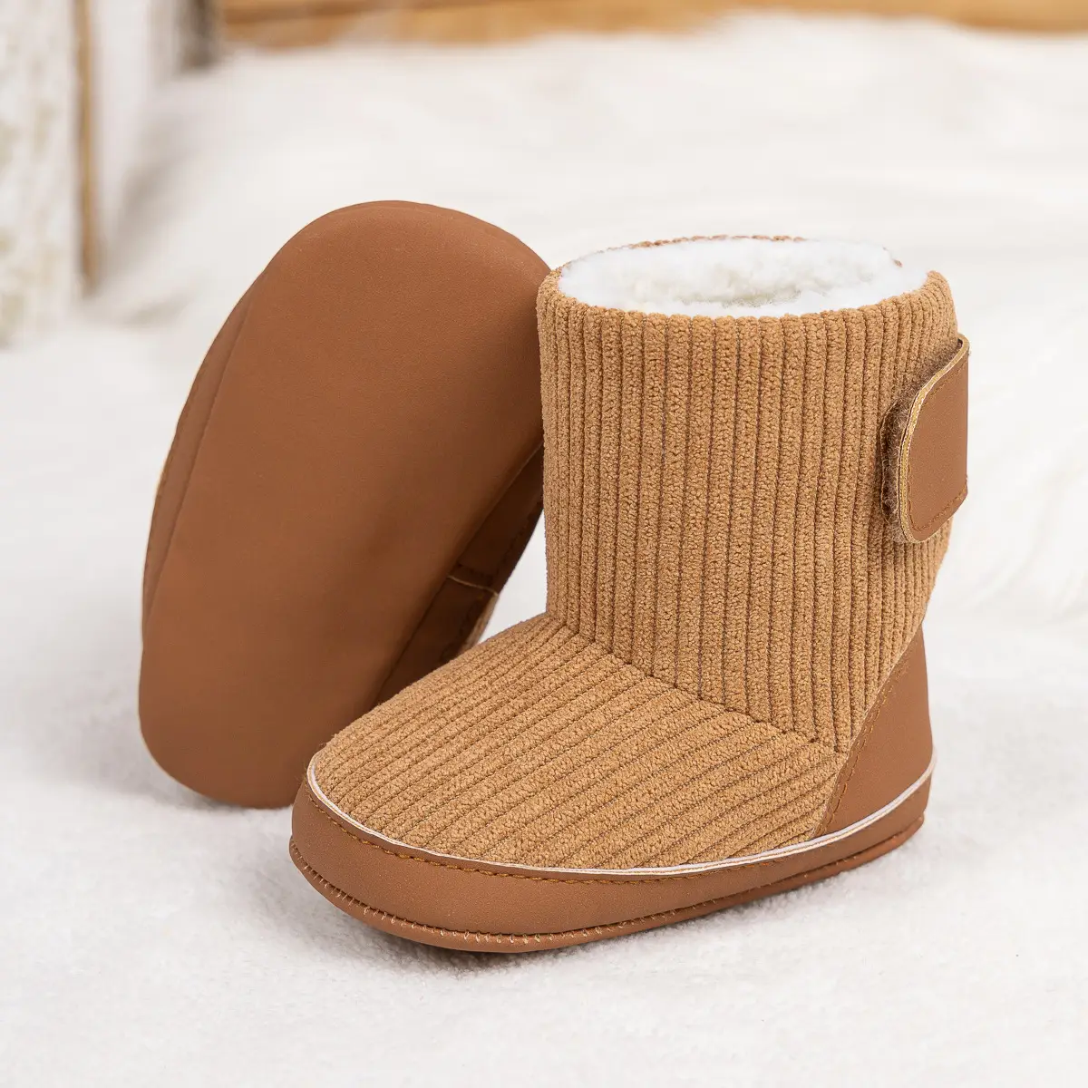Pink Fleece-Lined Toddler Boots with Velcro — feature 29