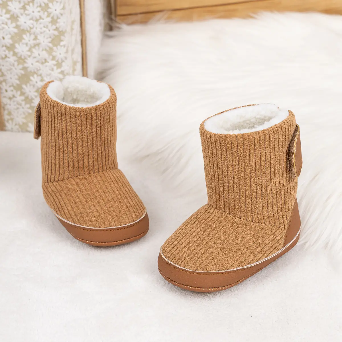 Pink Fleece-Lined Toddler Boots with Velcro — feature 30