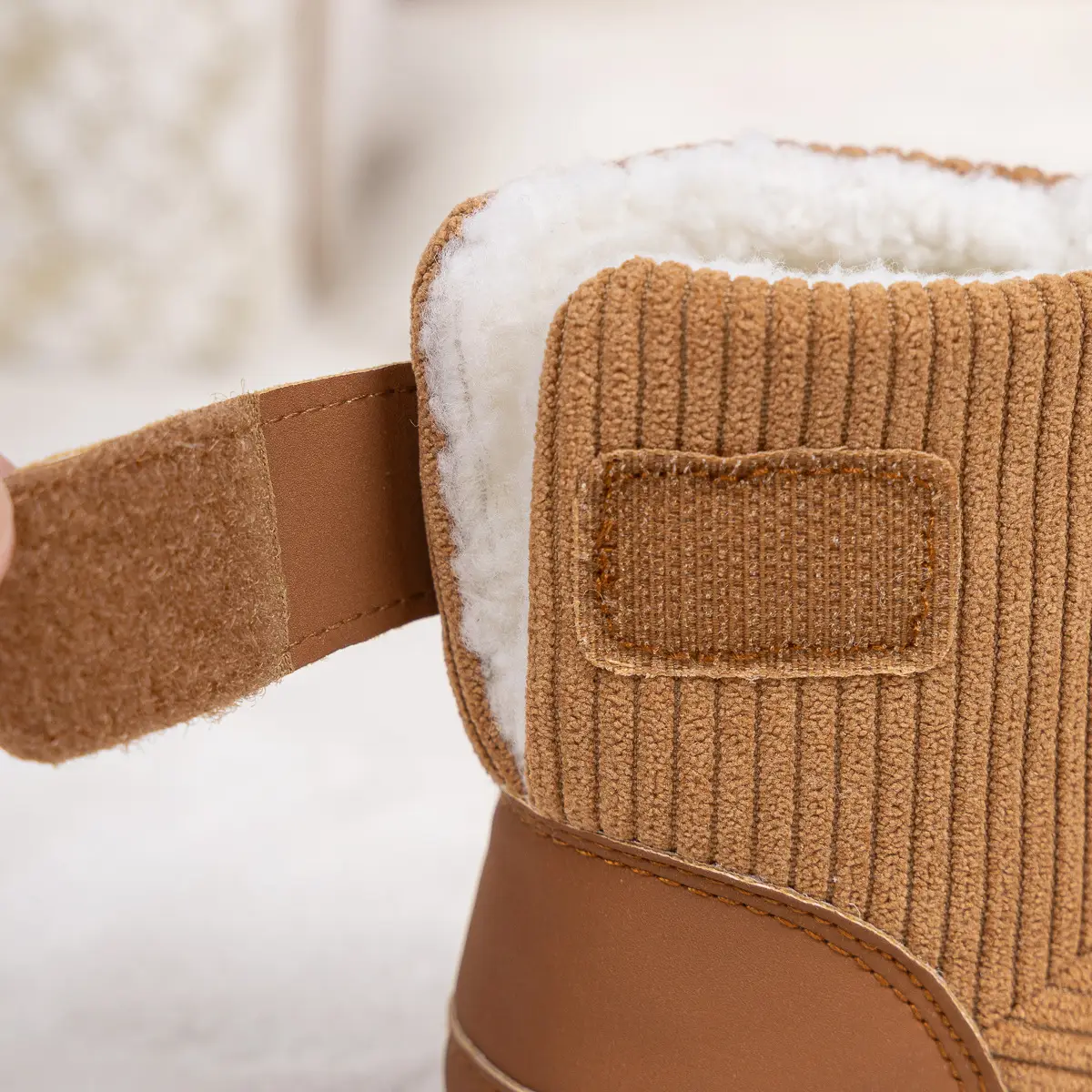 Pink Fleece-Lined Toddler Boots with Velcro — feature 35