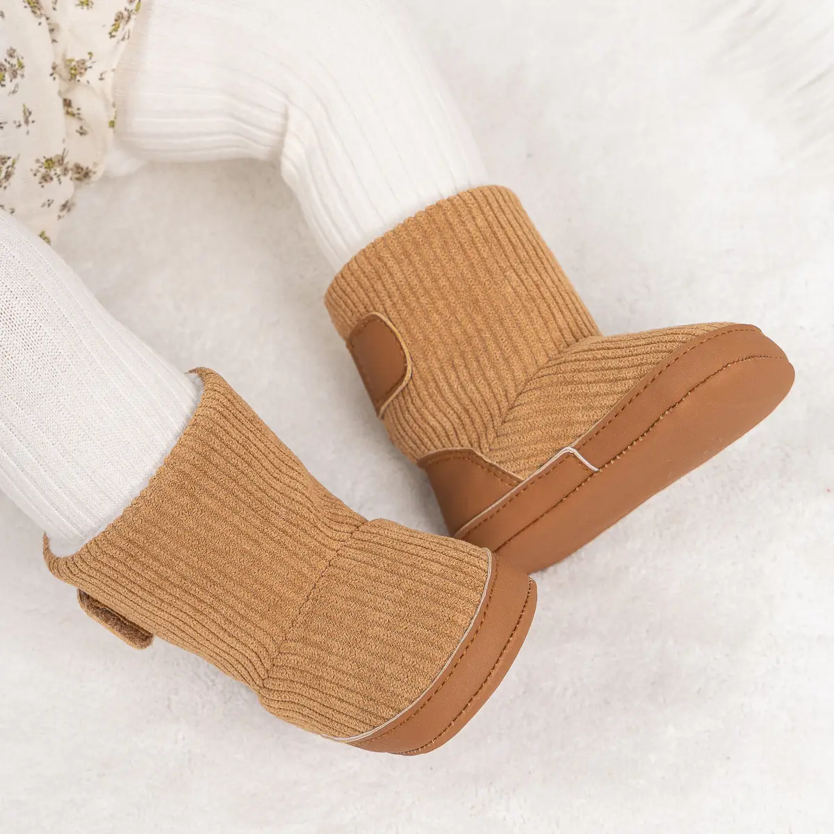 Pink Fleece-Lined Toddler Boots with Velcro — feature 36
