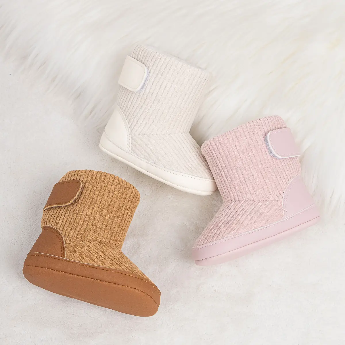 Pink Fleece-Lined Toddler Boots with Velcro — feature 5