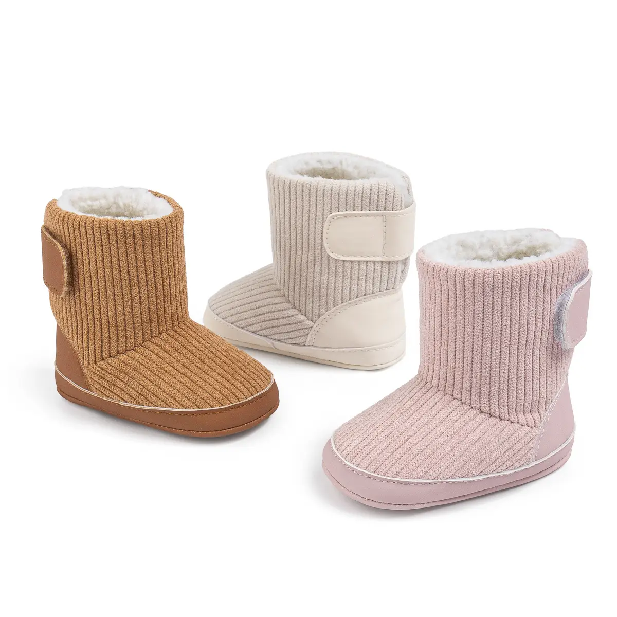 Pink Fleece-Lined Toddler Boots with Velcro — feature 7