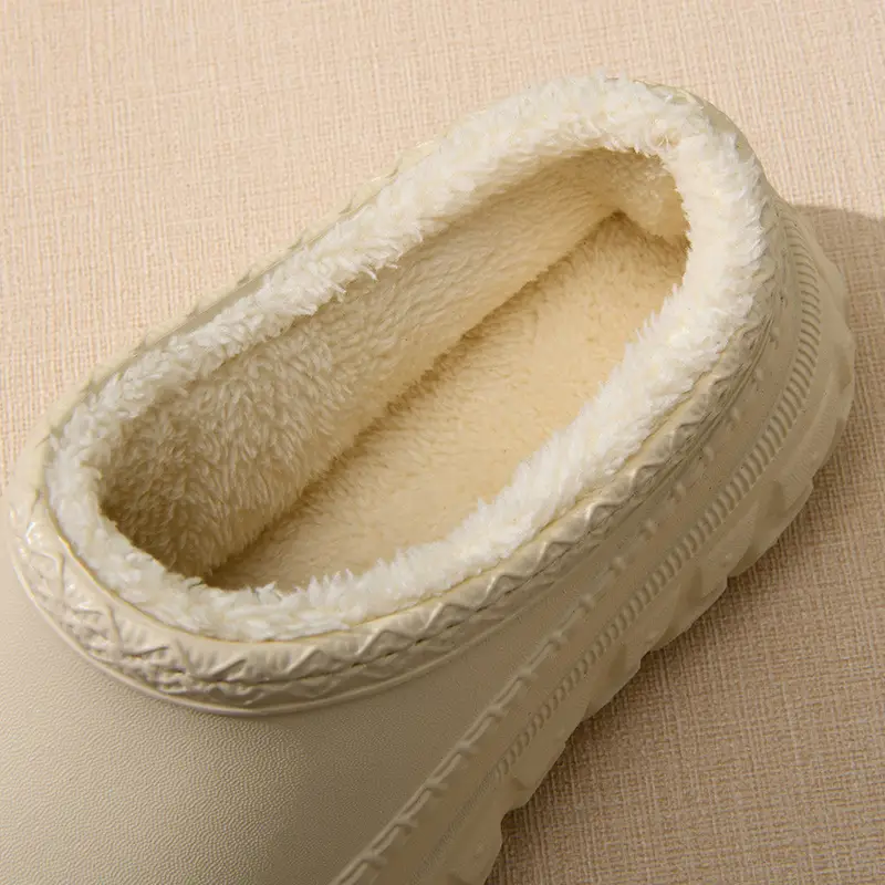 One-Piece Drop-Shipping Autumn and Winter Cotton Shoes for Women, Tire-Soled Thick-Soled Wear-Resistant Cotton Slippers, Fleece-Lined Non-Slip Height-Increasing Furry Shoes for Men - Image 7