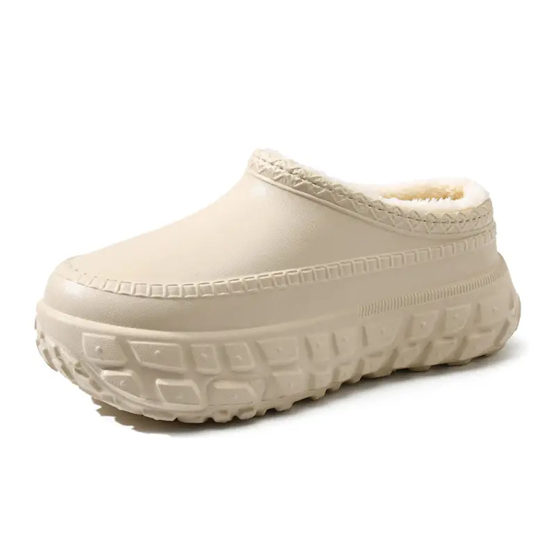 One-Piece Drop-Shipping Autumn and Winter Cotton Shoes for Women, Tire-Soled Thick-Soled Wear-Resistant Cotton Slippers, Fleece-Lined Non-Slip Height-Increasing Furry Shoes for Men - Image 8
