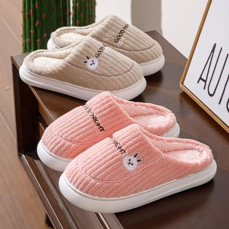 Popular Cotton Slippers for Women in Autumn and Winter Home Indoor Warm Plush Thickeneded Couple Lightweight Outdoor Cotton Shoes Confinement Shoes - Image 24