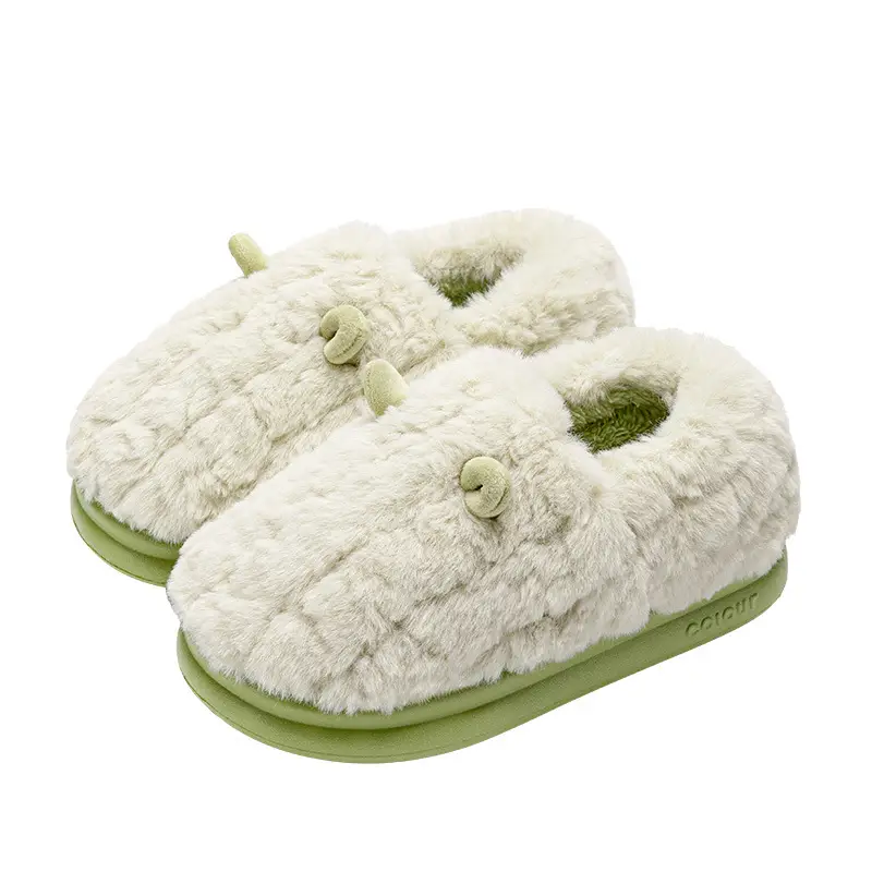 Women's Cotton Slippers for Autumn and Winter 2026, New Style with Heel Cover, Indoor Home Warm Plush Cotton Shoes for Couples, Men's