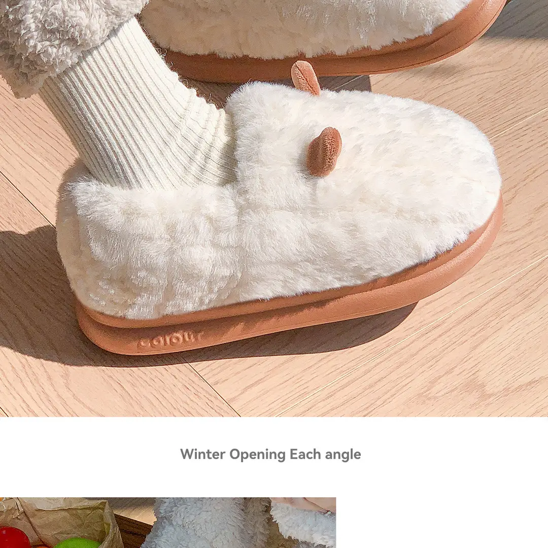 Women's Cotton Slippers for Autumn and Winter 2026, New Style with Heel Cover, Indoor Home Warm Plush Cotton Shoes for Couples, Men's — feature 17