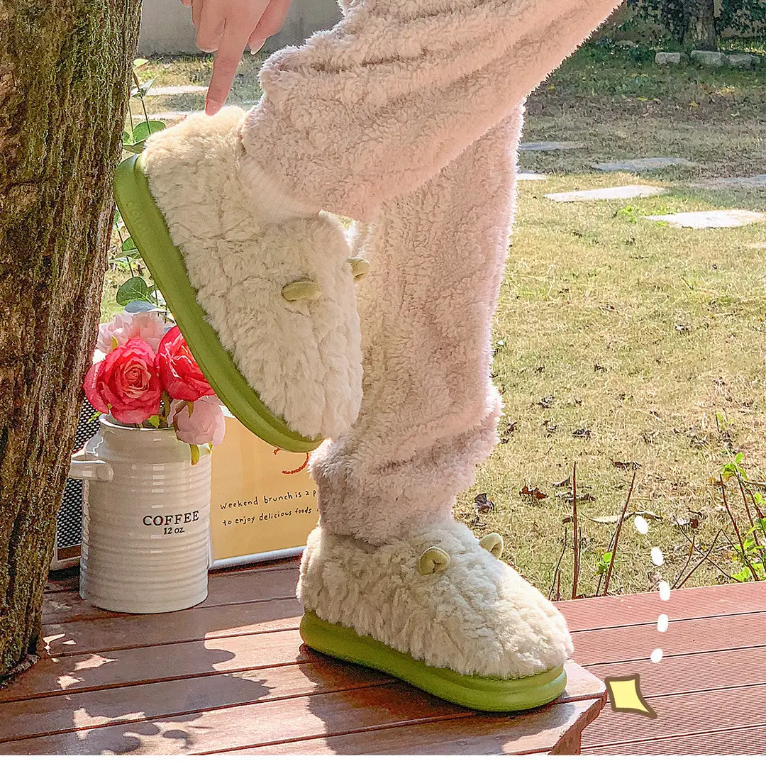 Women's Cotton Slippers for Autumn and Winter 2026, New Style with Heel Cover, Indoor Home Warm Plush Cotton Shoes for Couples, Men's — feature 20