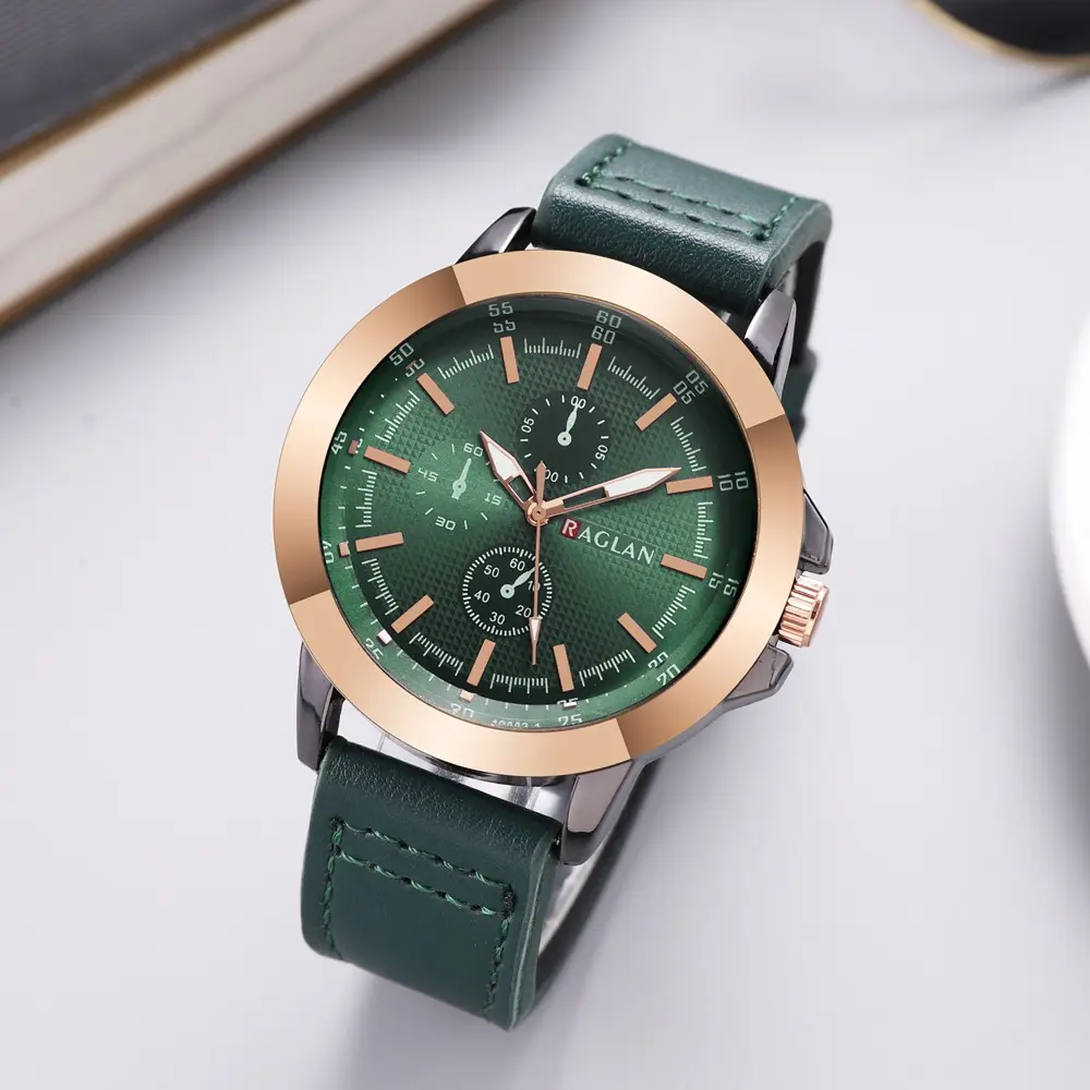 European & American Men's Quartz Watch with Brown Leather Strap - Image 7