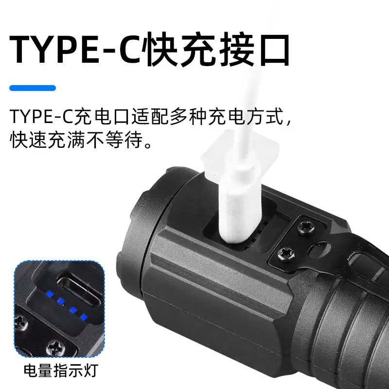 Multi-function Mini Flashlight with Magnetic Tail and Type-C Charging - Image 5