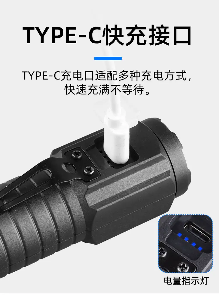 Multi-function Mini Flashlight with Magnetic Tail and Type-C Charging β feature 9