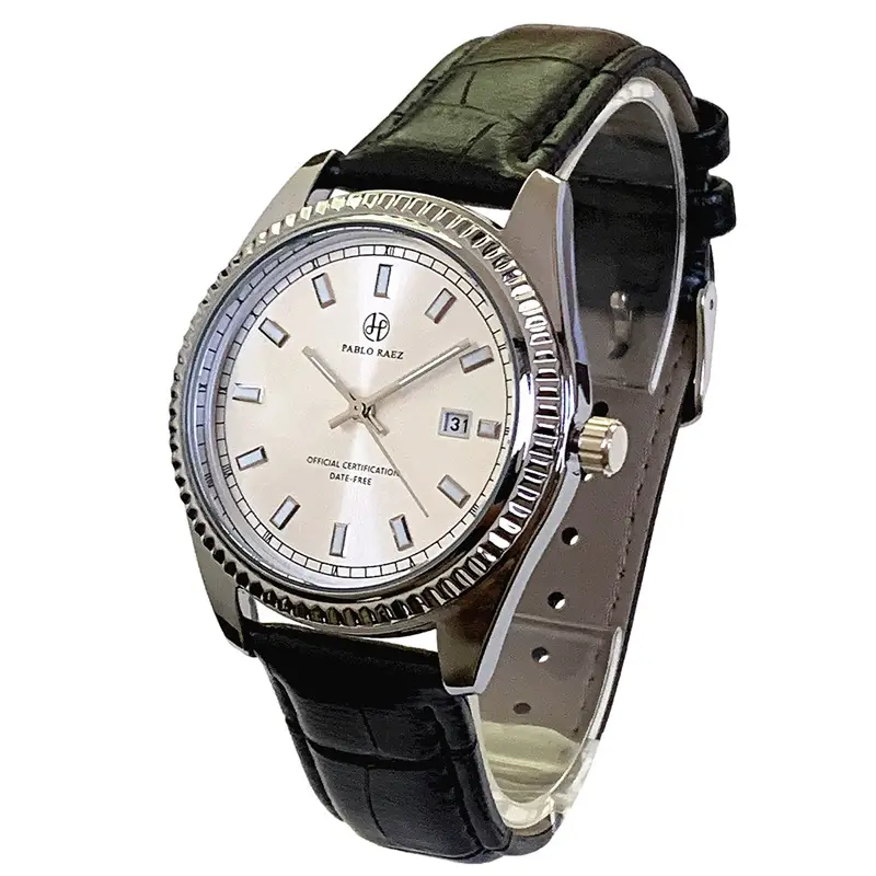 PABLO RAEZ Men's Stainless Steel Watch with Leather Strap - Image 7