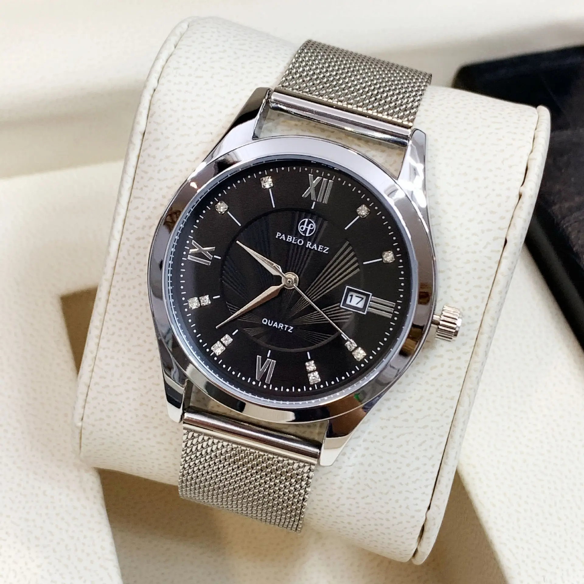 Men's Automatic Quartz Business Calendar Watch Black Leather Band — feature 22