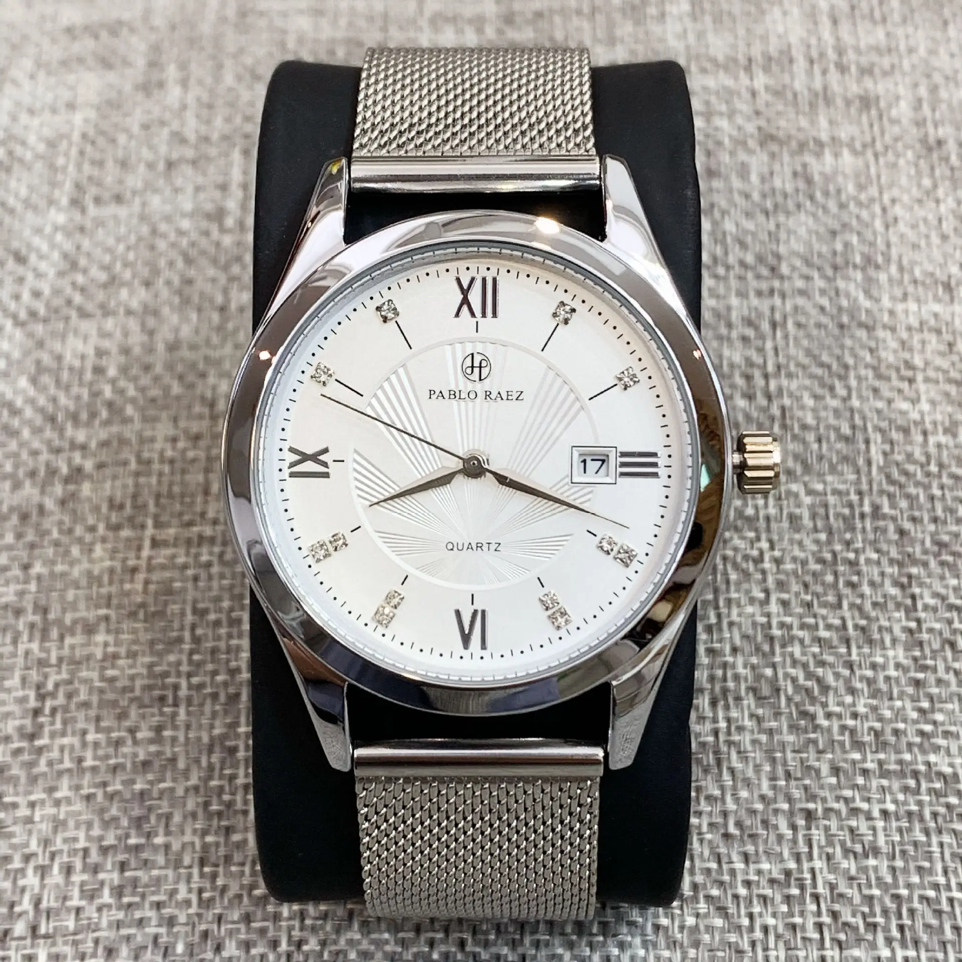 Men's Automatic Quartz Business Calendar Watch Black Leather Band — feature 26