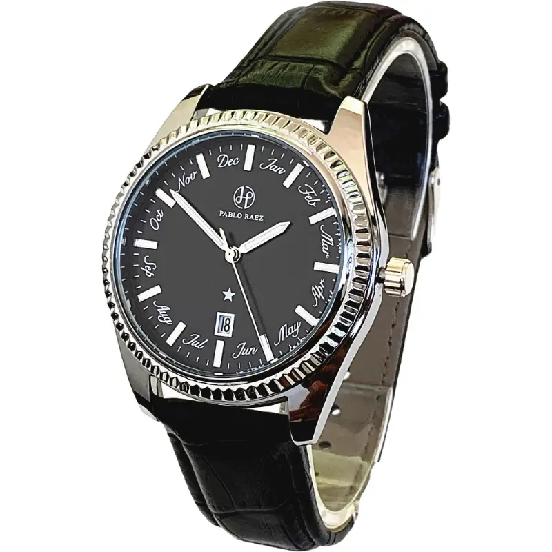 Men's Quartz Watch Brown Leather Band with Luminous Dial - Image 2