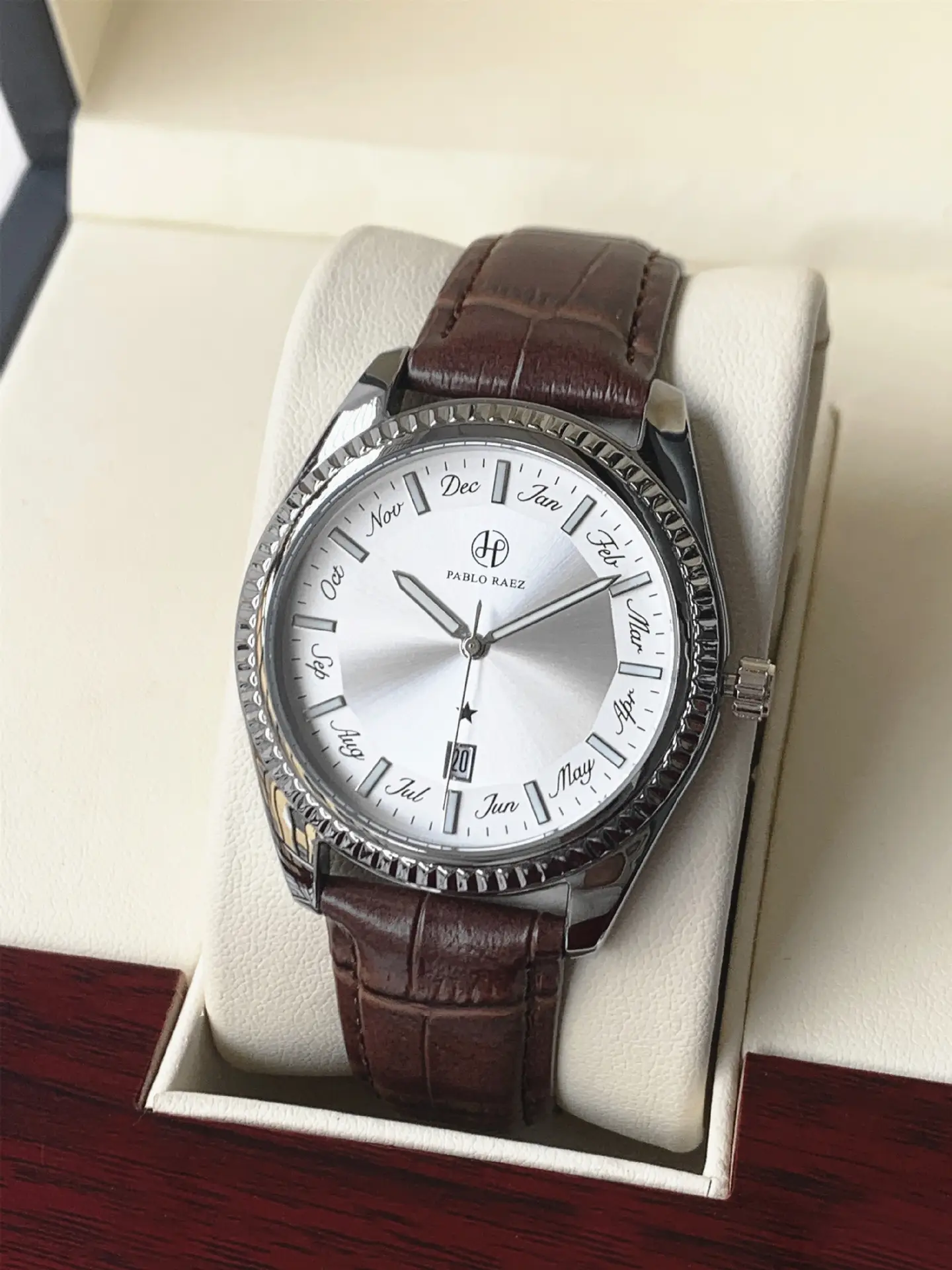 Men's Quartz Watch Brown Leather Band with Luminous Dial — feature 19