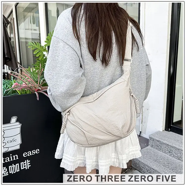 Women Nylon Shoulder Bag Beige 2024 - Image 11