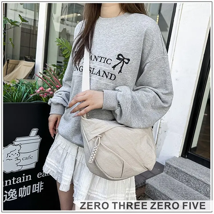 Women Nylon Shoulder Bag Beige 2024 - Image 12
