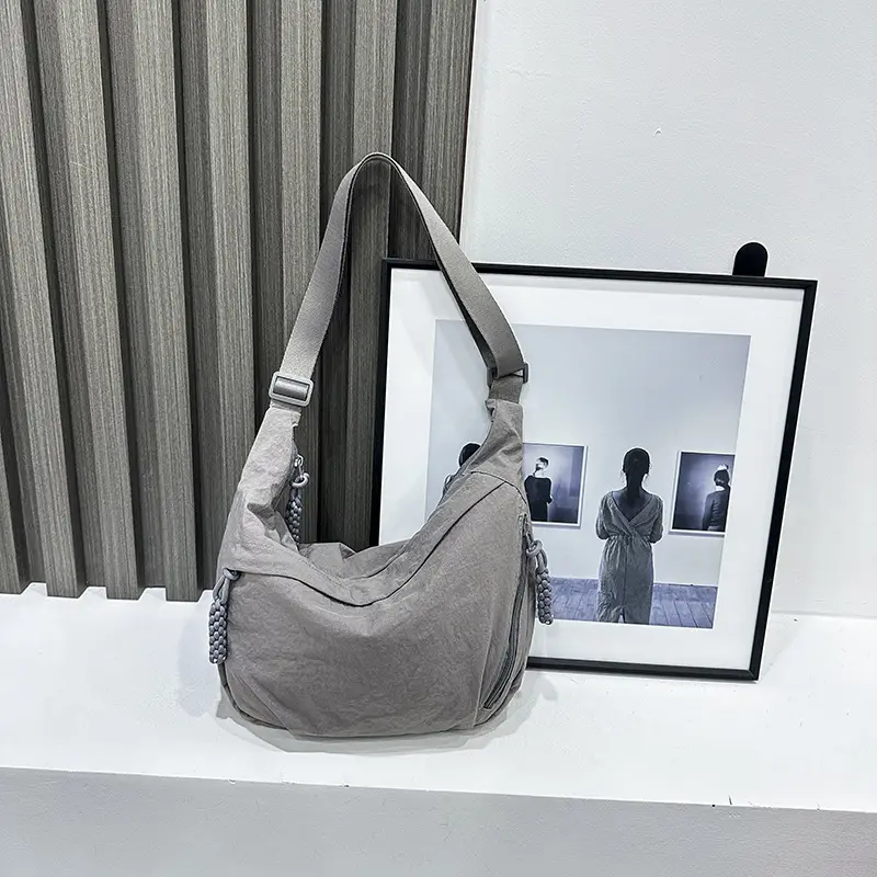 Women Nylon Shoulder Bag Beige 2024 - Image 5