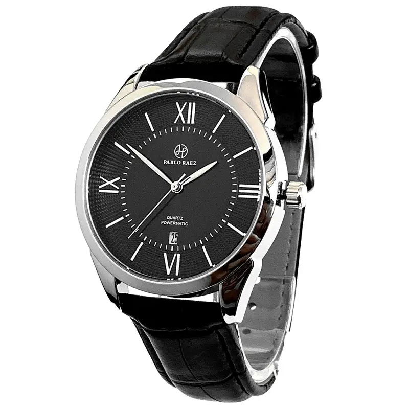Men's Quartz Watch Brown Leather Band Waterproof Fashion - Image 2