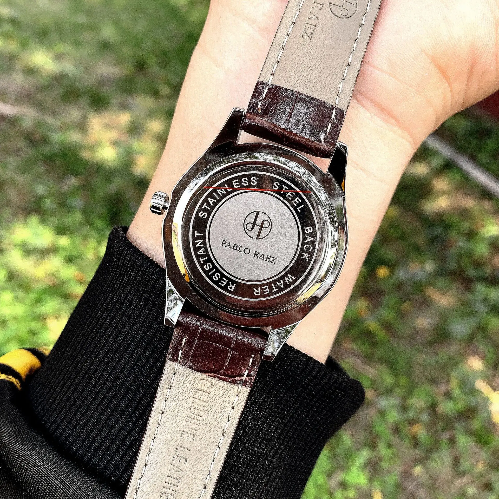 PABLO RAEZ Men's Quartz Watch with Black Leather Strap — feature 15
