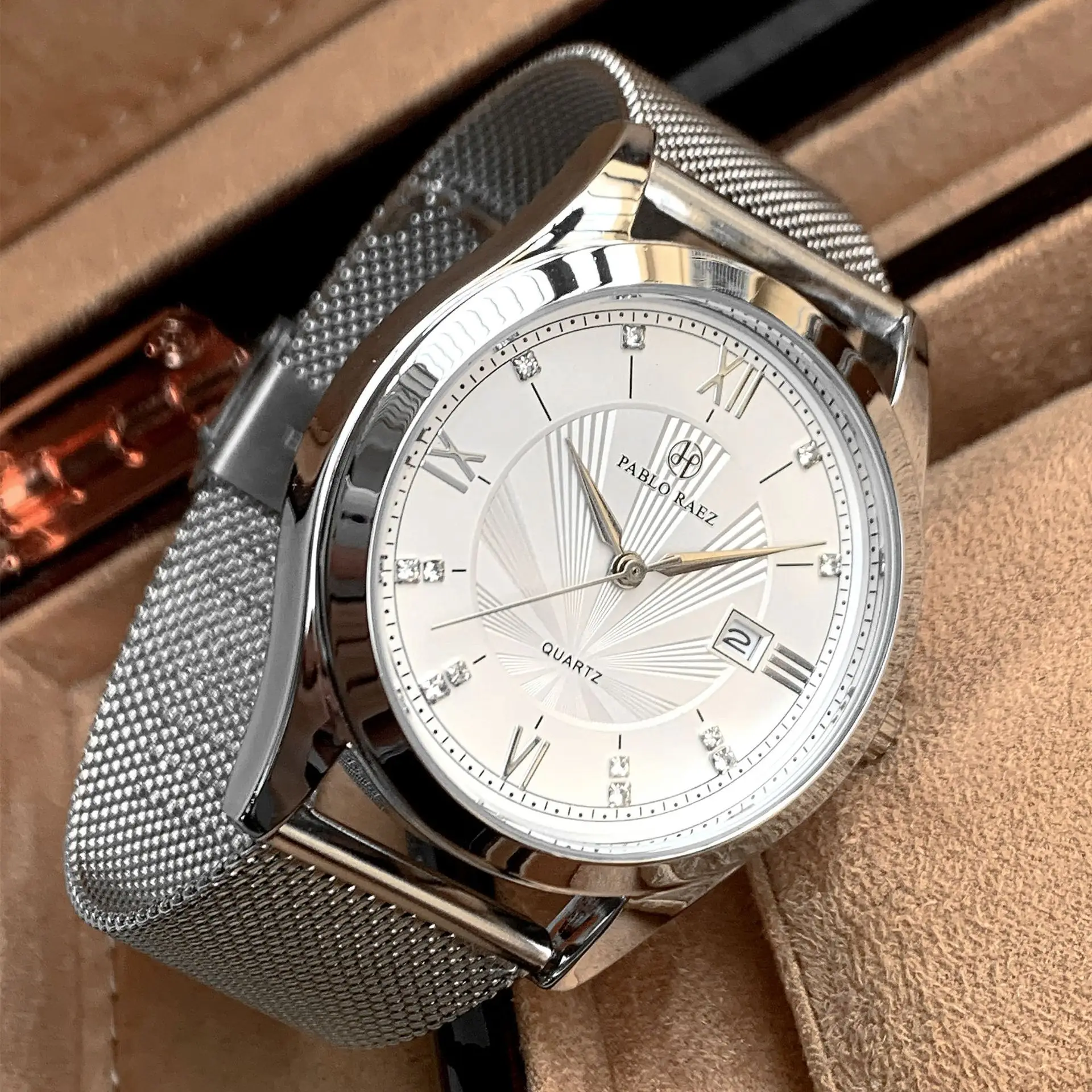 PABLO RAEZ Men's Quartz Watch with Black Leather Strap — feature 18