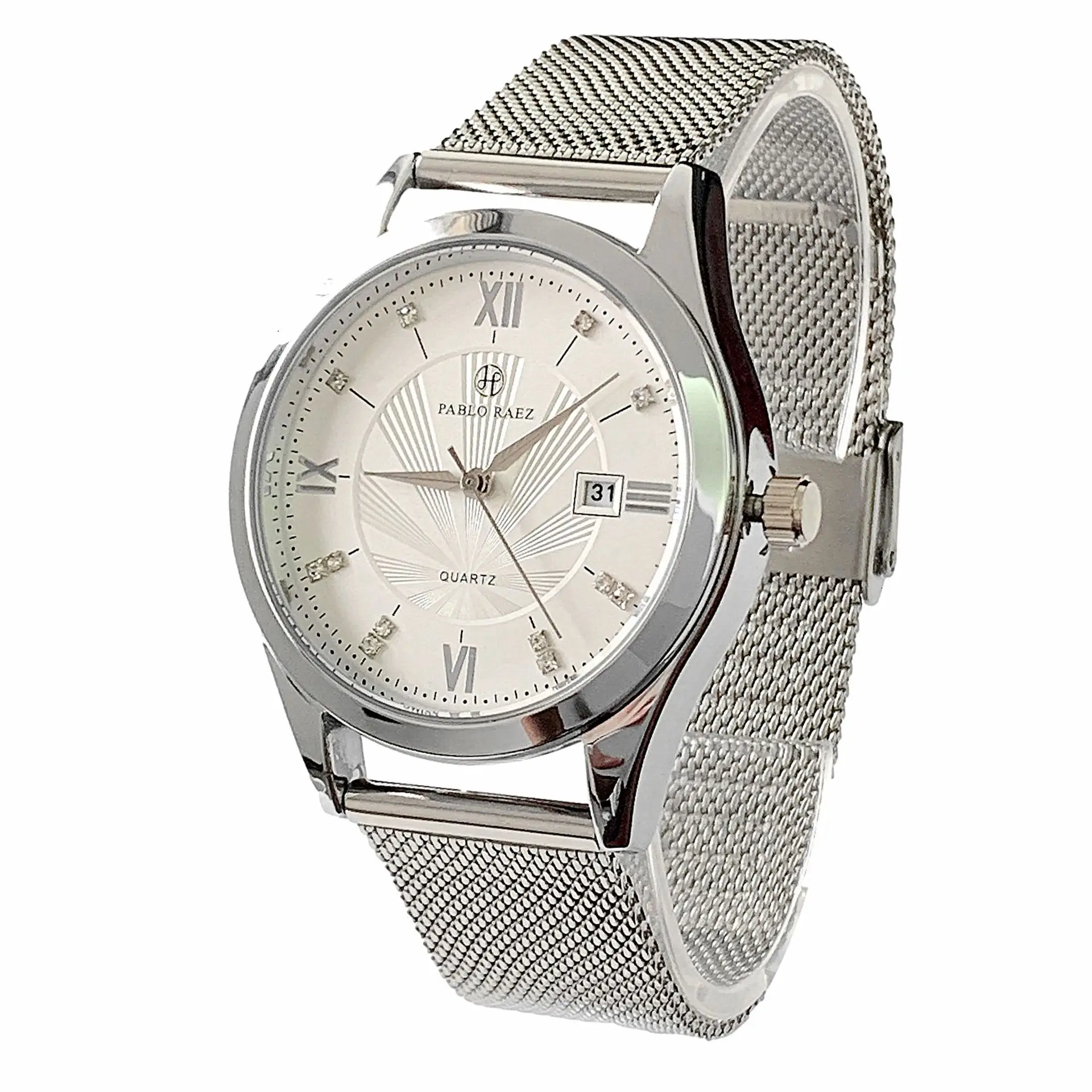 PABLO RAEZ Men's Quartz Watch with Black Leather Strap - Image 5