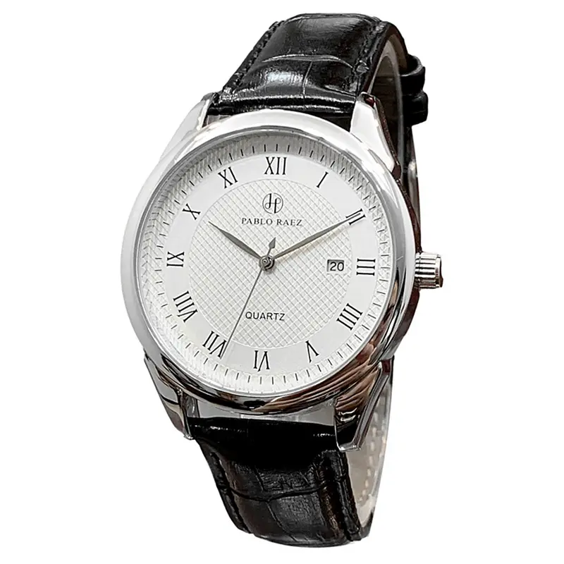 Men's Black Quartz Watch with Leather Belt - Image 12
