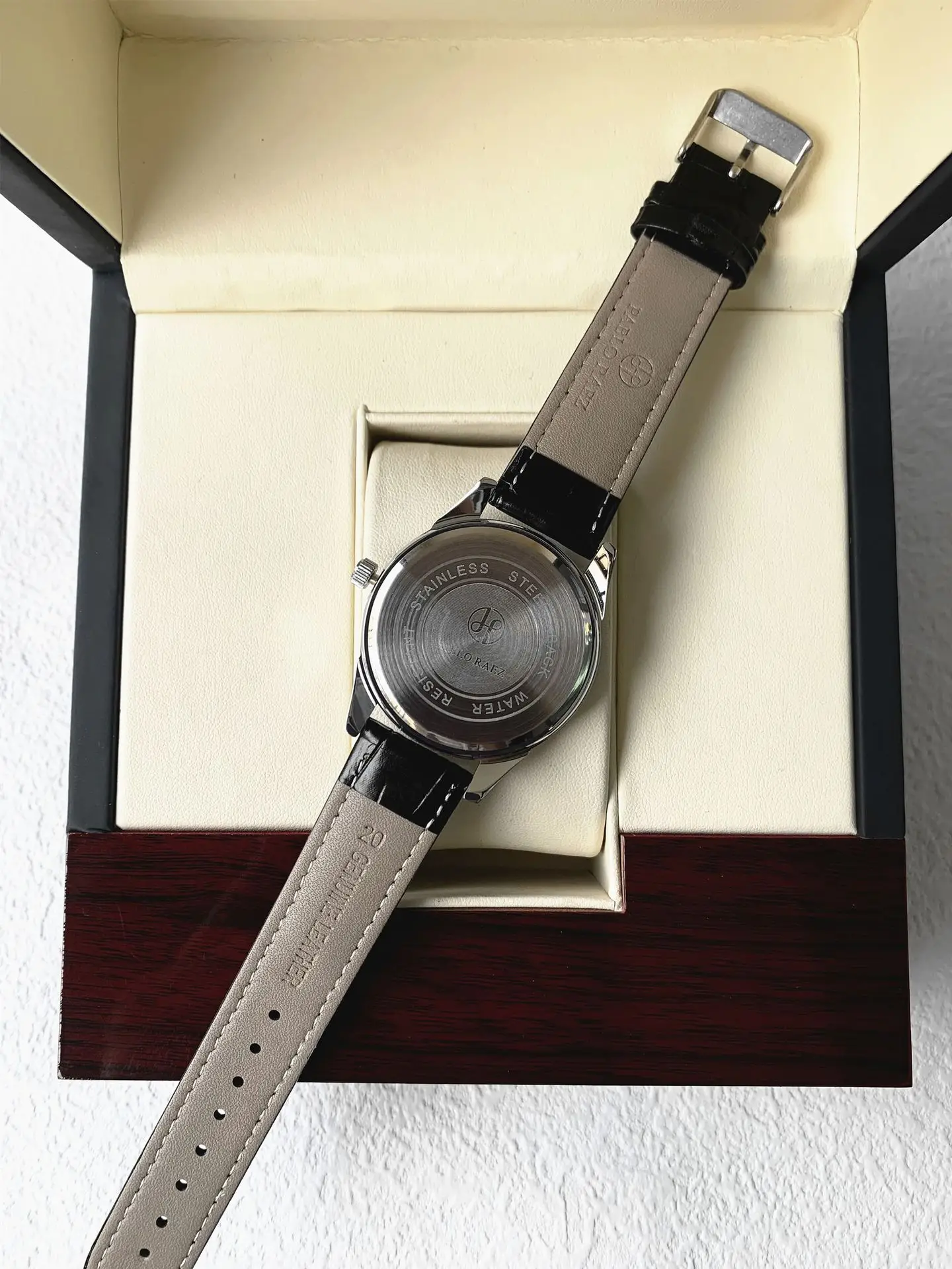Men's Black Quartz Watch with Leather Belt — feature 11