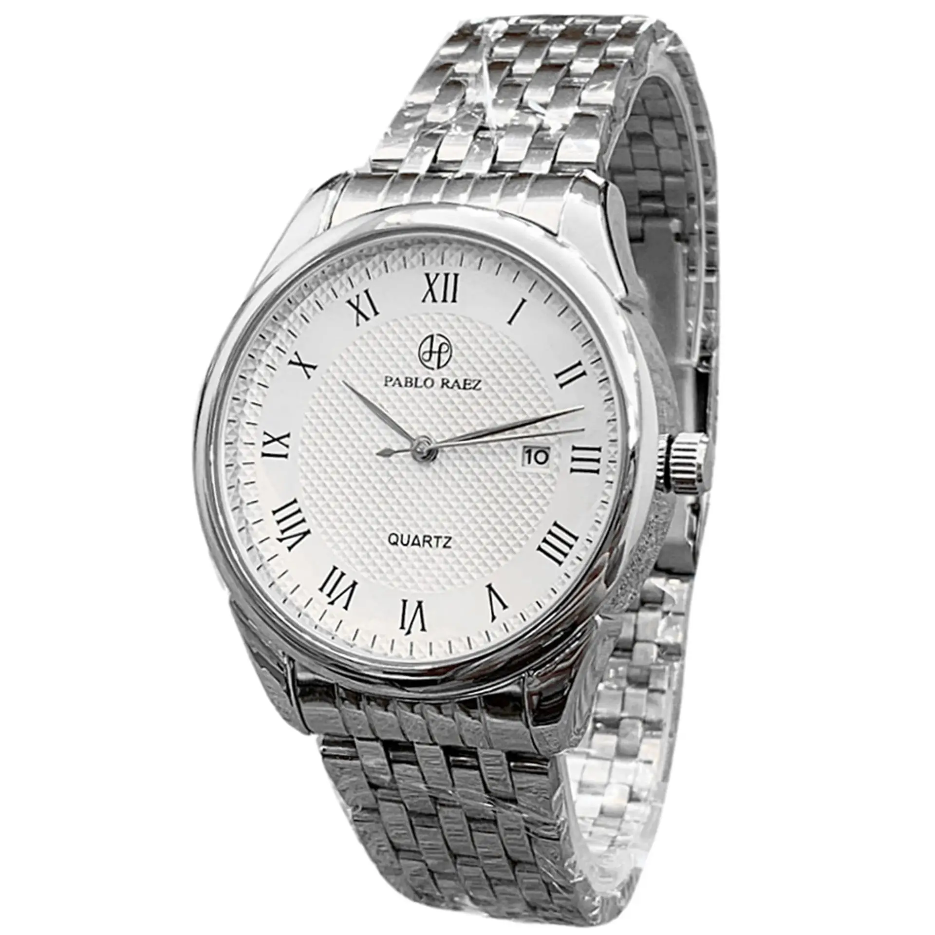 Men's Black Quartz Watch with Leather Belt - Image 4