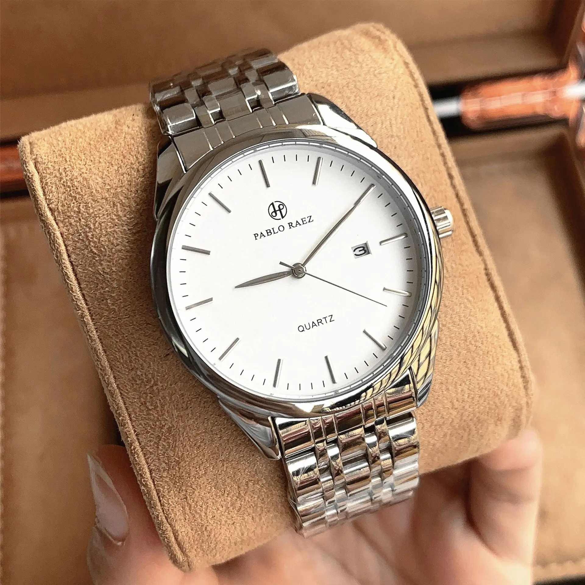 Men's Stainless Steel Quartz Watch Wholesale Silver — feature 26