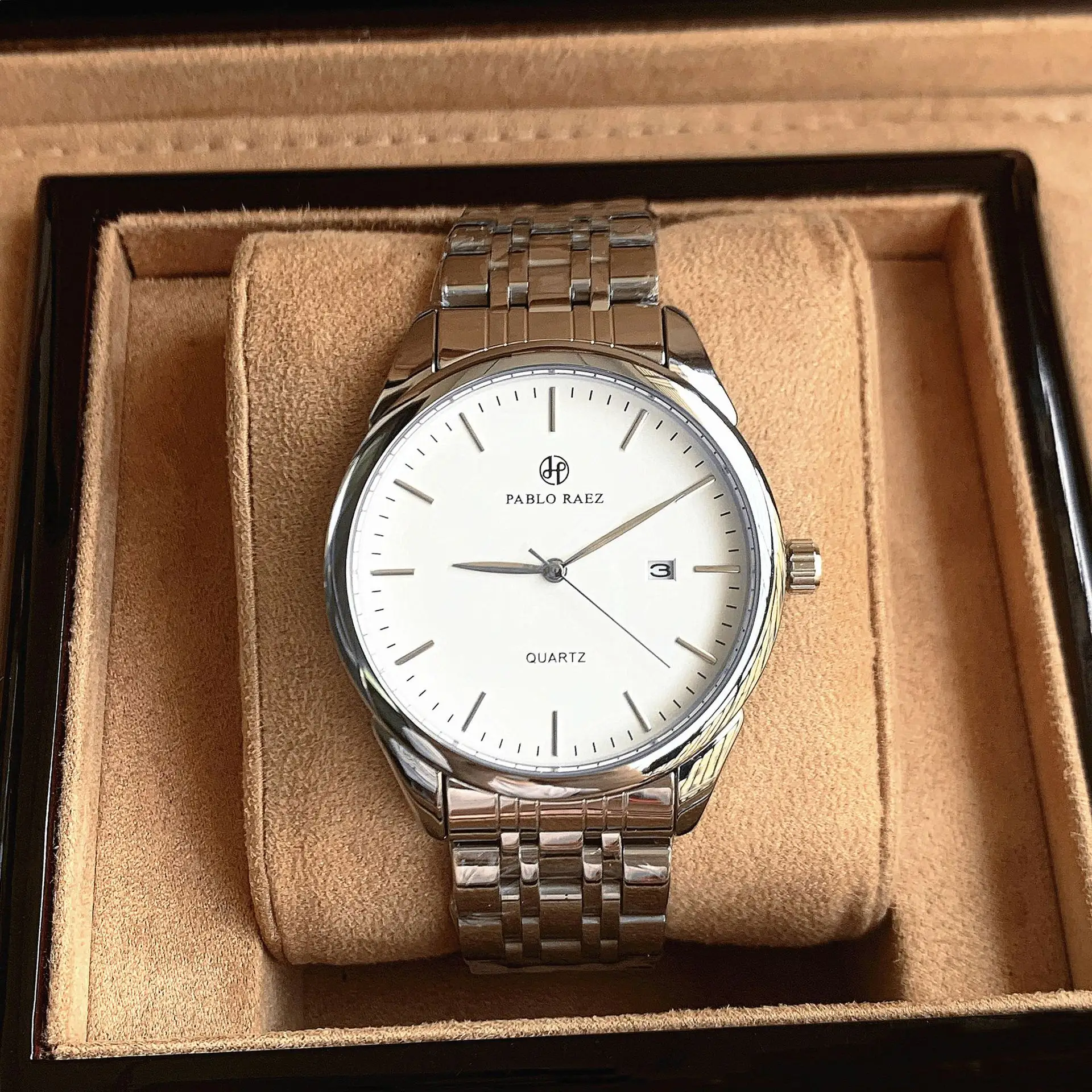 Men's Stainless Steel Quartz Watch Wholesale Silver