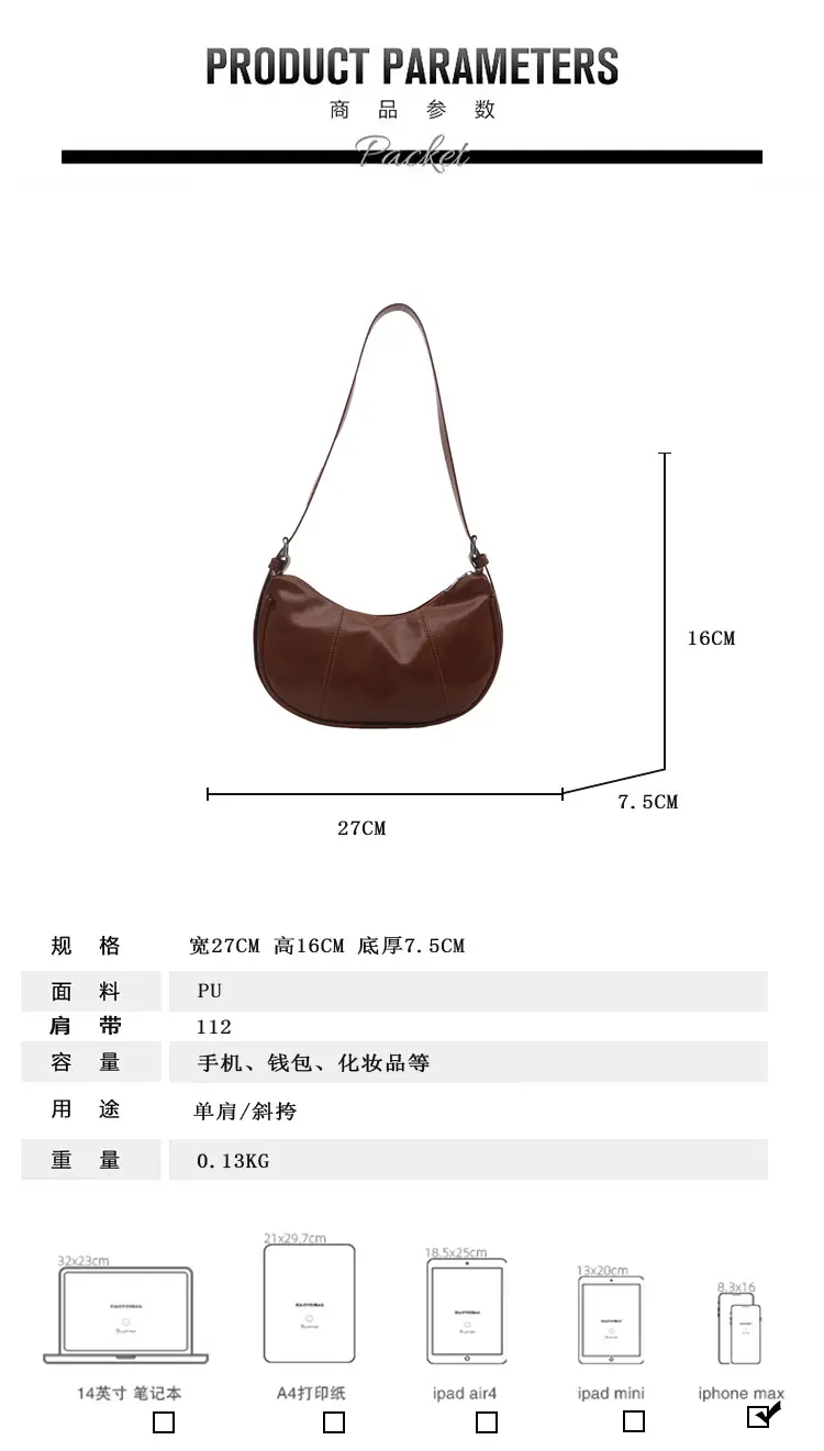 Silver Korean Niche Shoulder Crossbody Bag for Women — feature 5