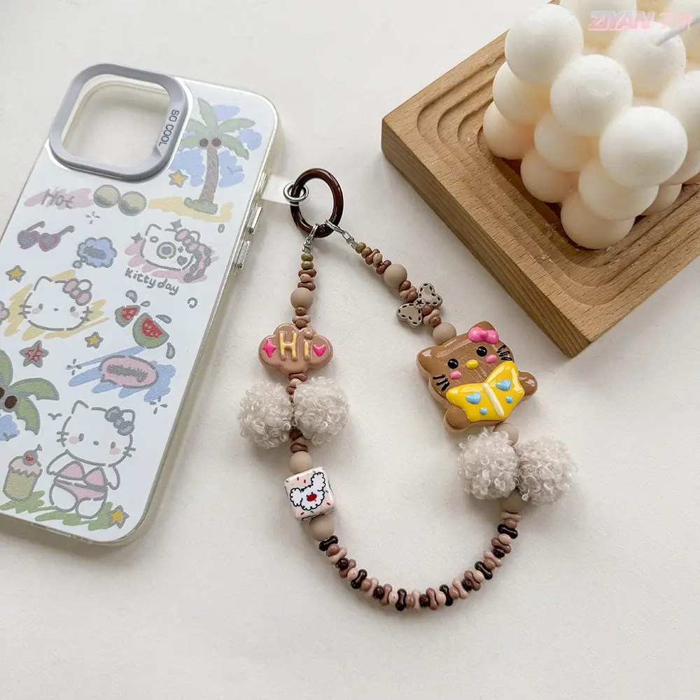 Cartoon Bear Plush Chain Phone Case Lanyard for Women - Image 4