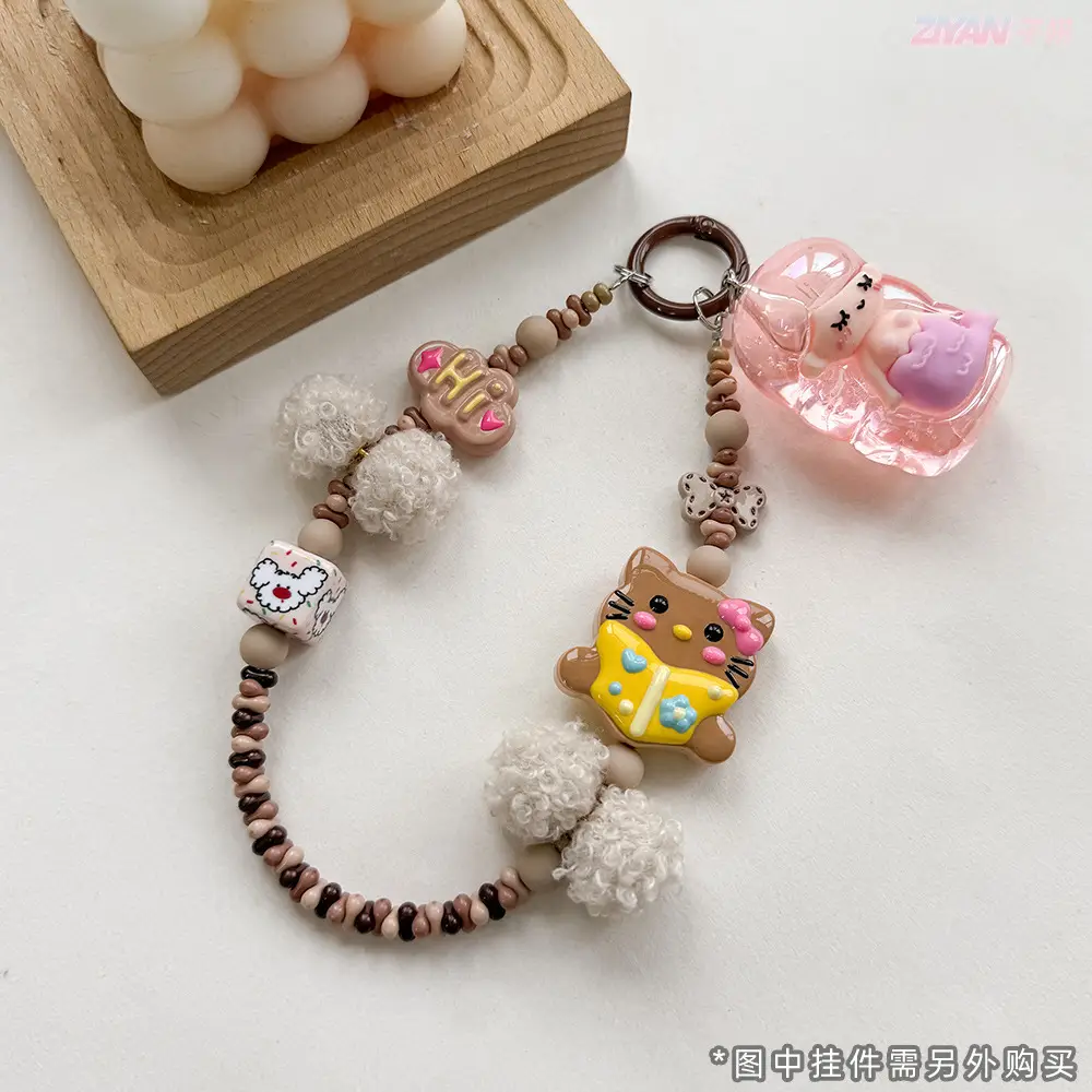 Cartoon Bear Plush Chain Phone Case Lanyard for Women - Image 5