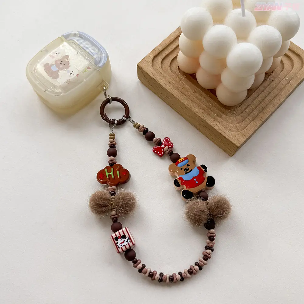 Cartoon Bear Plush Chain Phone Case Lanyard for Women - Image 7