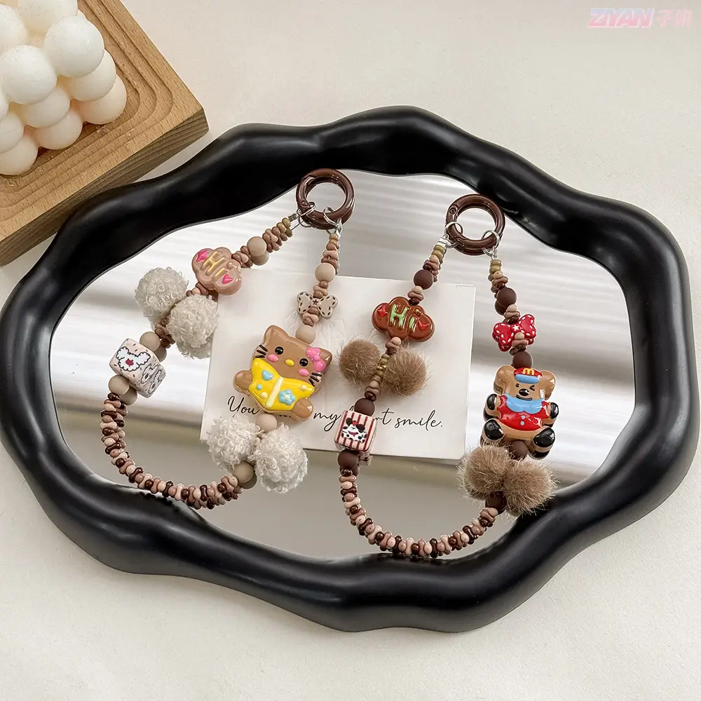 Cartoon Bear Plush Chain Phone Case Lanyard for Women — feature 7