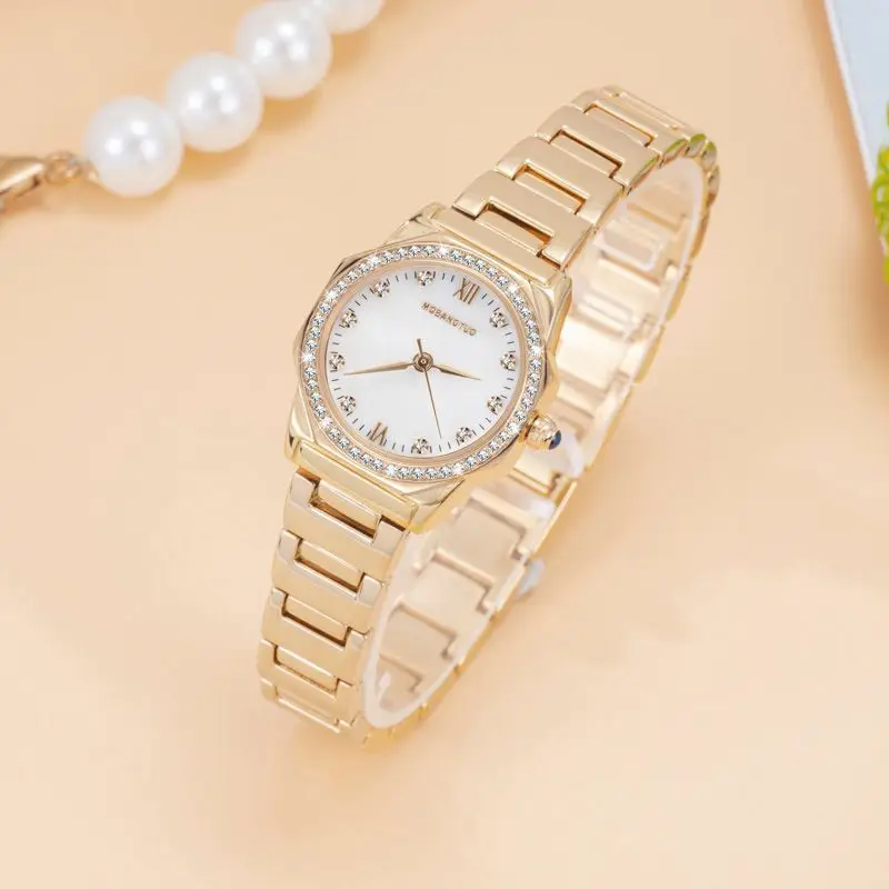 Women's Rose Gold Diamond Encrusted Quartz Watch - Image 6