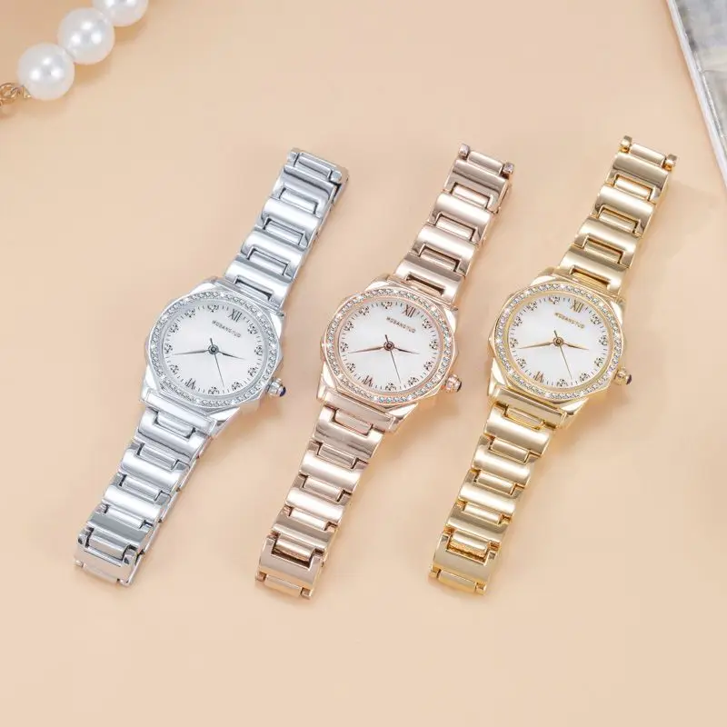 Women's Rose Gold Diamond Encrusted Quartz Watch - Image 7